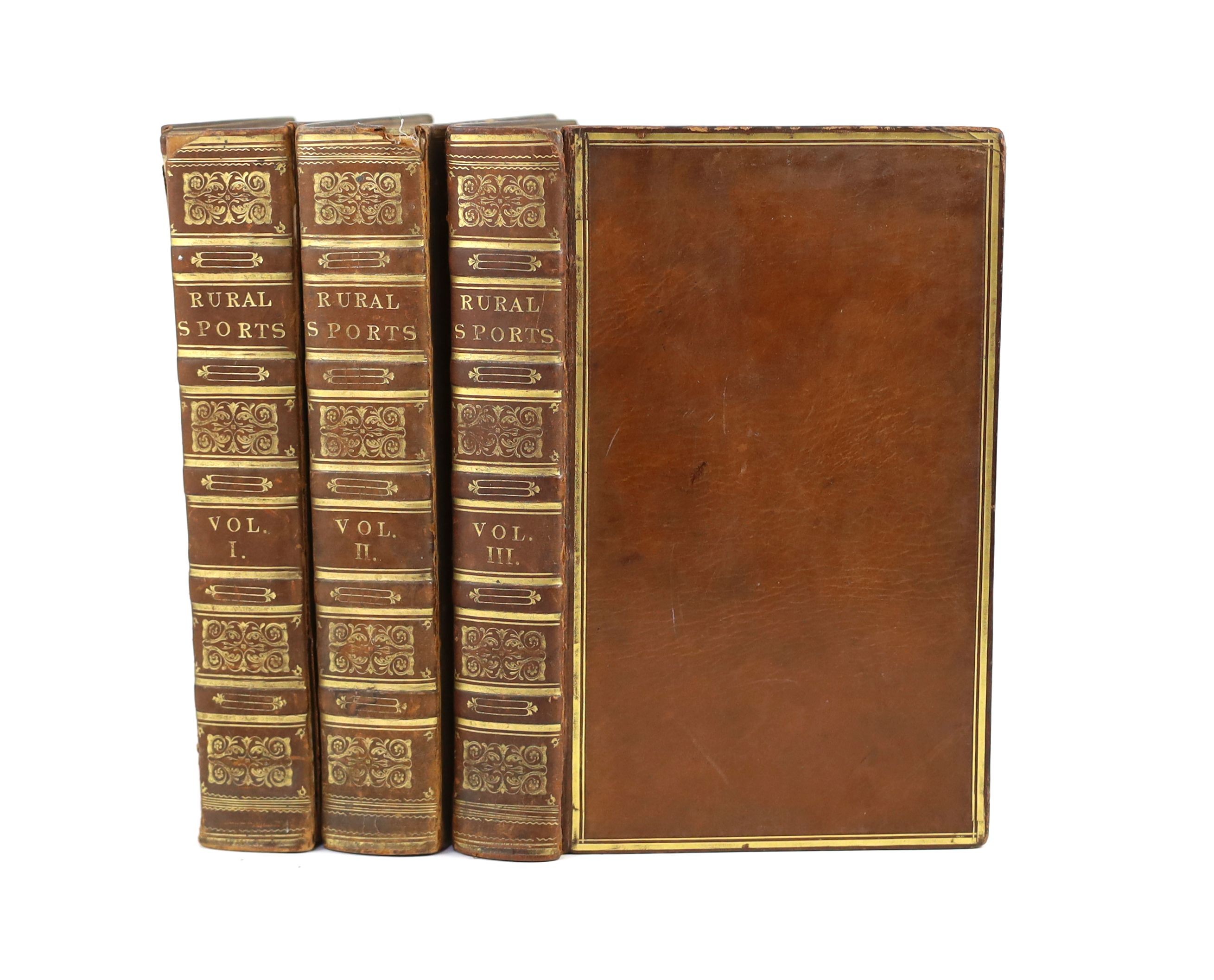 Daniel, William Barker - Rural Sports, 3 vols, 8vo, calf gilt line ruled, spotted throughout, London, 1807